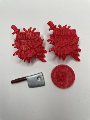 Vintage TMNT PIZZA FACE ACCESSORIES ONLY Teenage Mutant Ninja Turtles 1990 4 PC