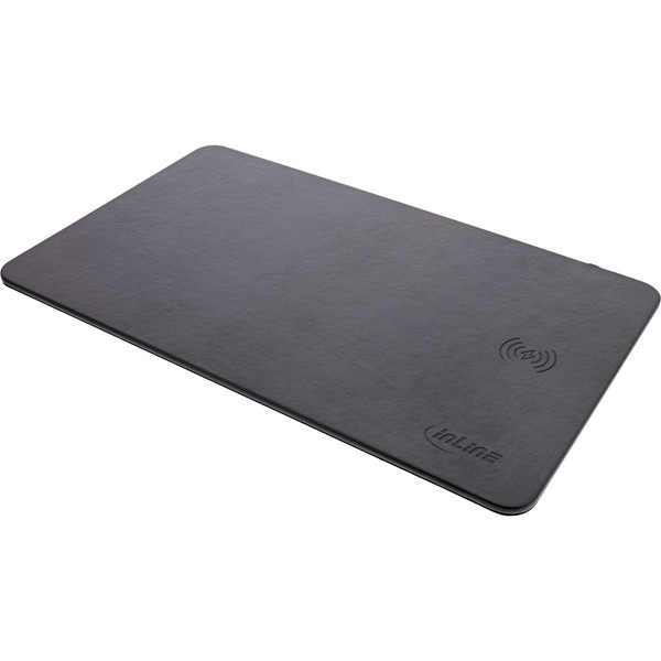 Inline Maus-Pad, Wireless Charging (Qi), Kunstleder, 370X225X7Mm, Schwarz-image