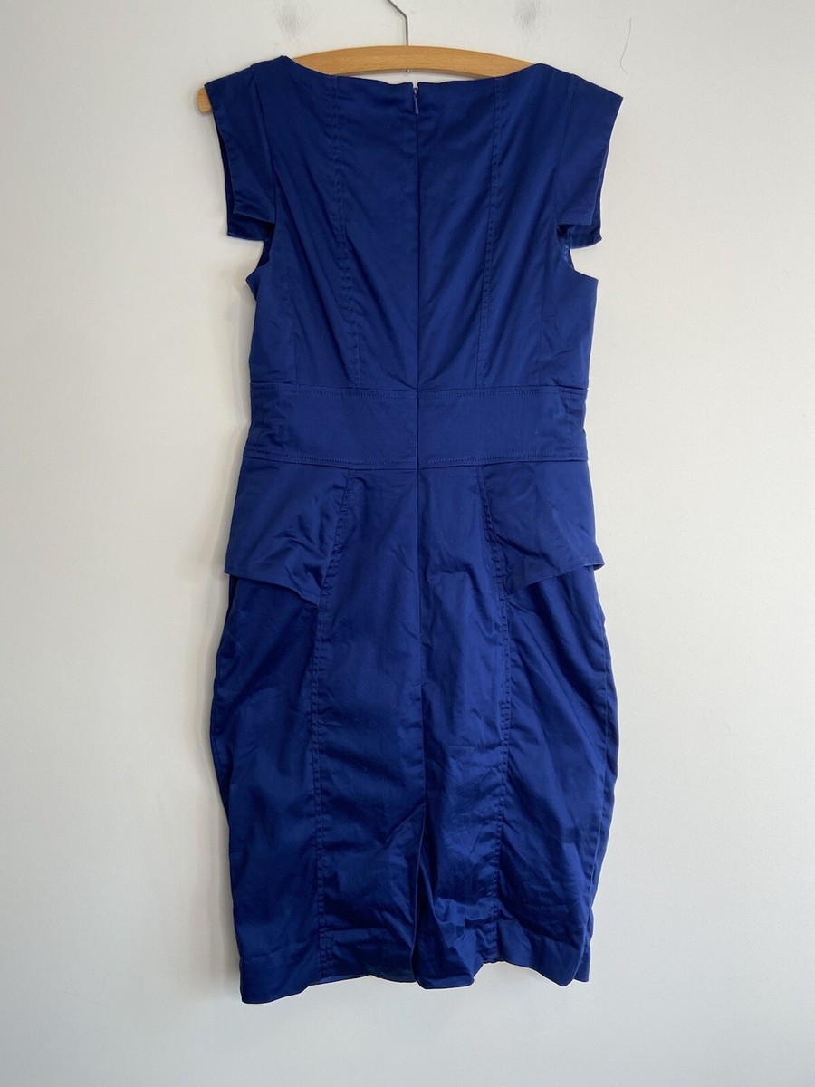 princess polly baby blue dress FRENCH CONNECTION Royal Blue Dress Size 12 Fits 10 Sheath / Pencil Smart  Office
