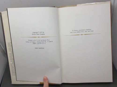 1973 SIGNED Pathways to Perfection First Edition Thomas S. Monson LDS MORMON - Picture 6 of 6