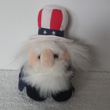 Plush Bean Bag/Beanie Puffkins UNCLE SAM 4th of July-Patriotic 6785 1994 Swibco