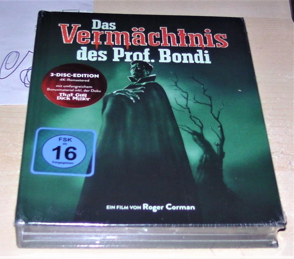 DAS VERMÄCHTNIS DES PROFFESOR BONDI LIMITIERTES MEDIABOOK 2 BLU RAY + DVD NEU - Bild 3 von 4