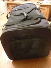 Soft Side with Mesh Black Pet Carrier, Top Loading or Front W/ 2 Storage Pockets