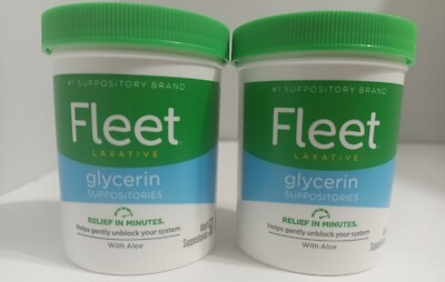 2 Fleet Laxative Glycerin Suppositories~Adult Constipation Adult Laxative 50