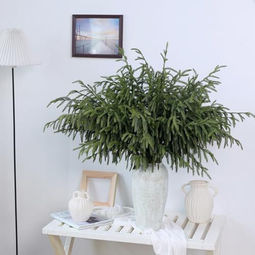 Pcs Christmas Norfolk Pine Branches, 36 Inch Real Touch Artificial Norfolk 8 - Picture 4 of 7