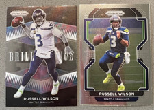 2x Lot 2021 Panini Prizm Football #B-5 #45 Russell Wilson Base Brilliance Insert