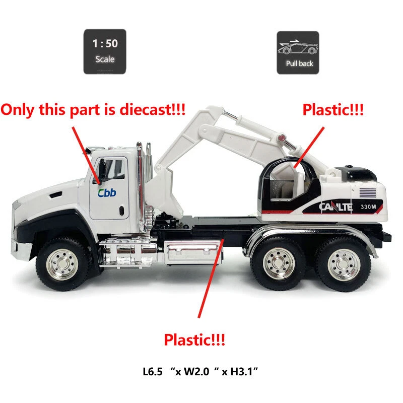 1:50 Excavator Toy Truck Construction Vehicle Diecast Toy Truck Boys Toys Kids - Image 2 of 4