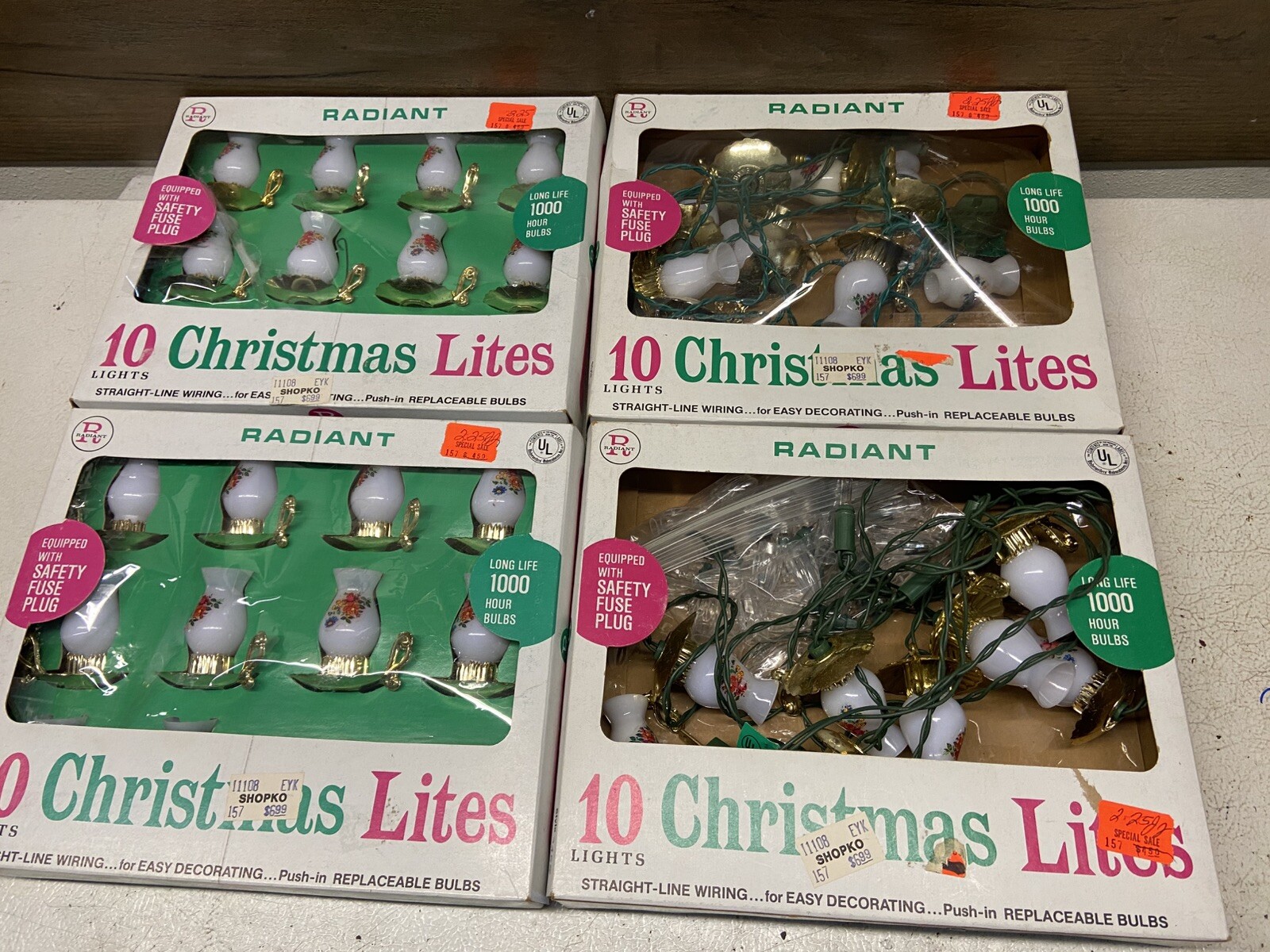 Vintage Radiant 20 Christmas Lights Set (NOS/Used), Tested, 4x10 String