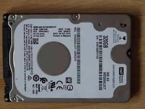 SATA Notebook Festplatte  Western Digital 320 GB, Slim, 16MB Puffer
