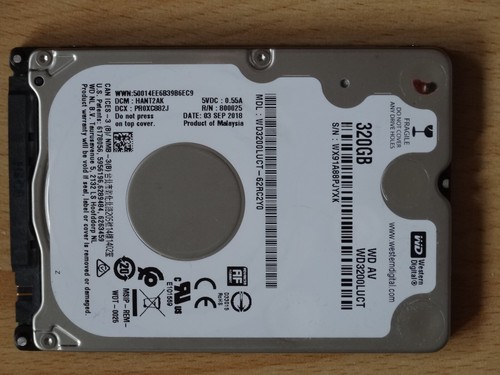 SATA Notebook Festplatte  Western Digital 320 GB, Slim, 16MB Puffer