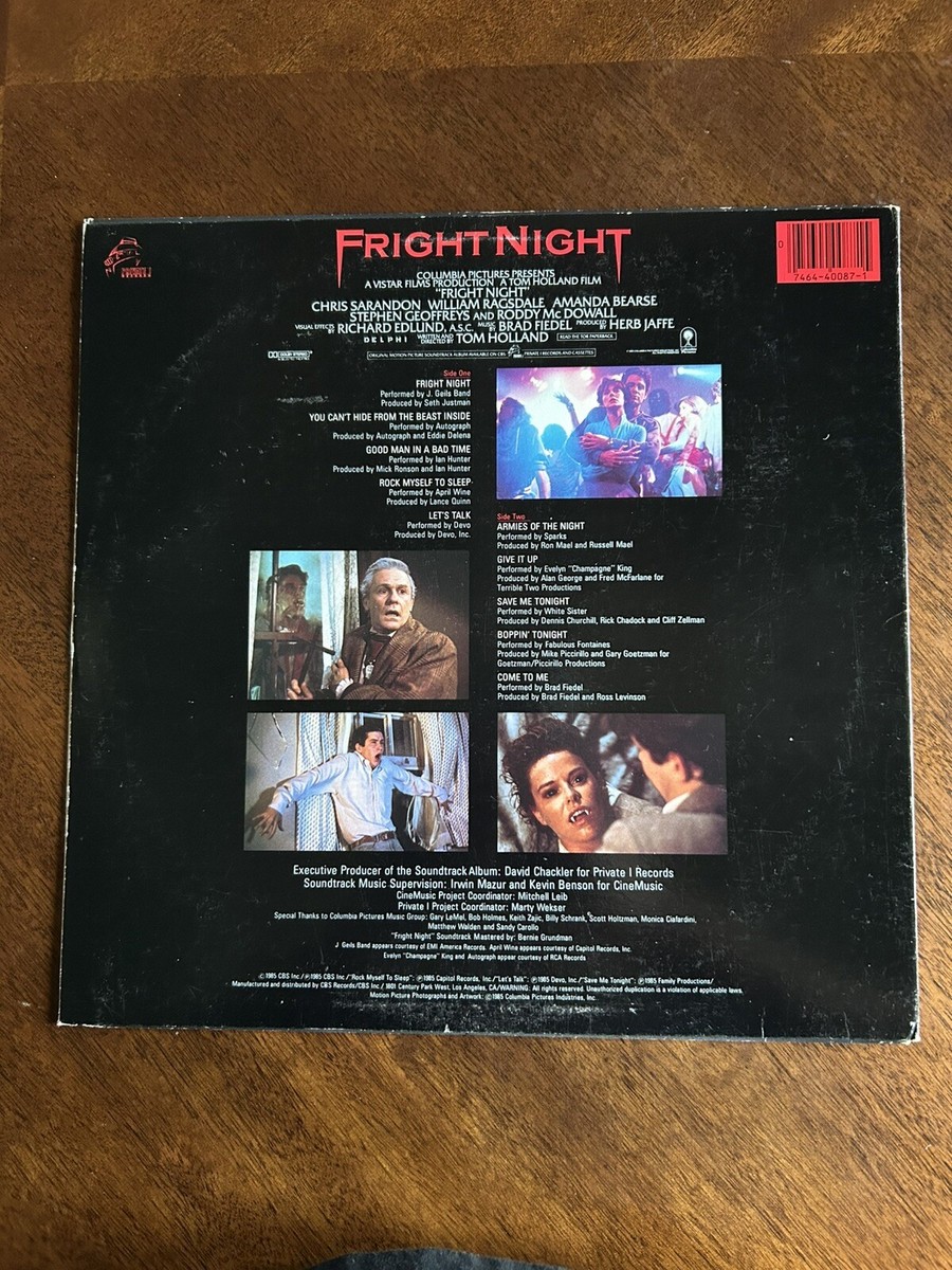 Fright Night OST Soundtrack 1985 LP Vinyl Album Record