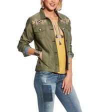 Ariat Women Lulu Jacket M Military Green Southwestern Embroidery Cowgirl Western