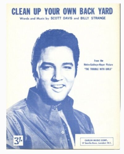 Elvis UK Sheet Music- Clean Up Your Own Back Yard - Foto 1 di 1