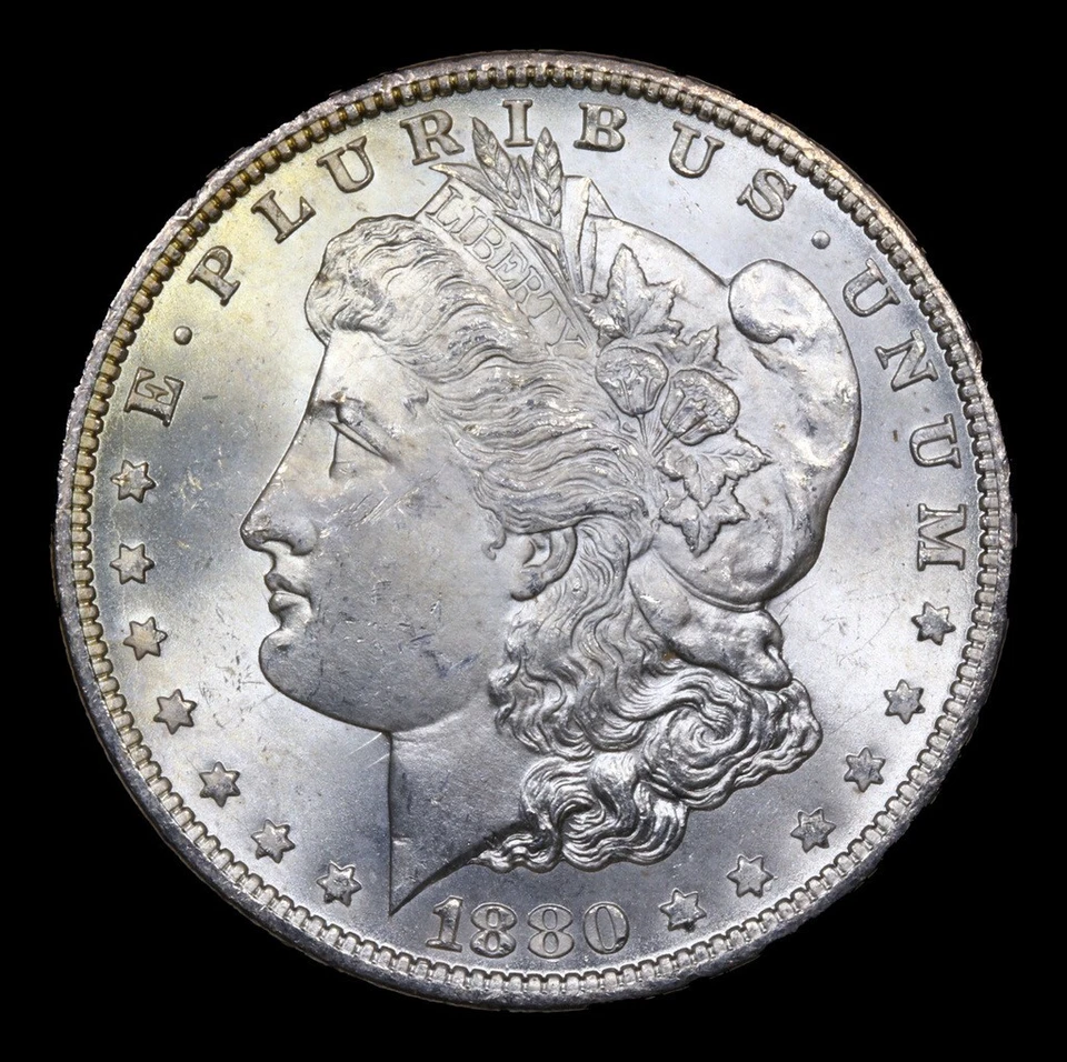 1880-CC 8/7 Rev 78 $1 Silver Morgan Dollar MS 64 ANACS # 7492175 + Bonus - Image 3 of 4