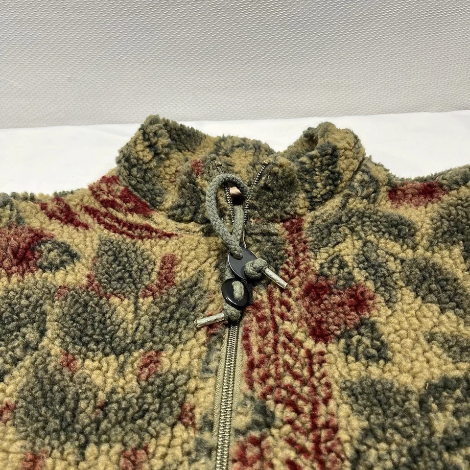 Chaqueta De Colección Woolrich Fuzzy Sherpa Cremallera Hojas Otoño Mujer Talla M HECHA EN EE. UU. Foto 2 de 4