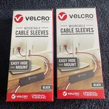 Lot of 2 VELCRO Black Mountable Cable Sleeves