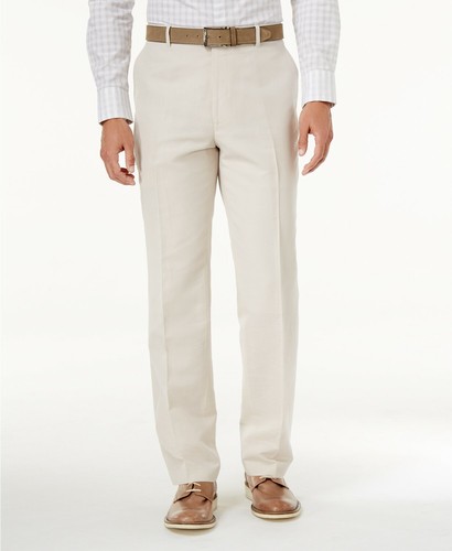 Beige Linen Dress Pants 
