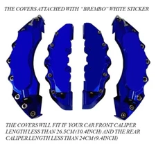 HIGH QUALITY BIG & MEDIUM DARK BLUE CAR BRAKE CALIPER COVERS 4 PCS F/R UNIVERSAL