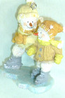 Russ Berrie Ice Sculpture Snowman Ornament Ice Skating Couple Holiday Figurine — photo 2