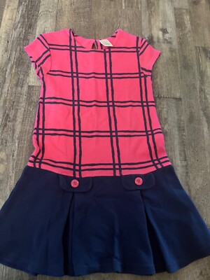 Gymboree Girls Size 6 Button Hot Pink and Navy Dress
