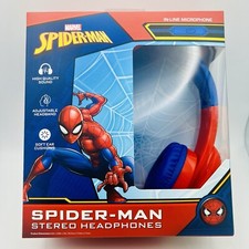 Spider Man In-line Microphone Spider Man Stereo Headphones BNIB