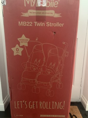 my babiie double stroller cream