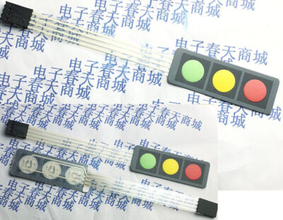 10PC   Array 3Key Red/Green/Yellow Membrane Switch Keypad Keyboard 1 #T7