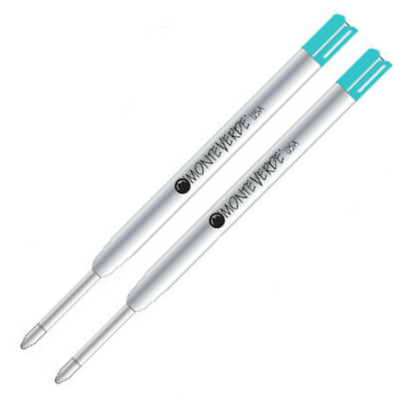 2 PACK Turquoise Parker Style Ballpoint Pen Refills by Monteverde USA 