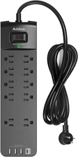 Power Strip Surge Protector with 10 Outlets and 4 USB Ports, 6 Feet Extension Co