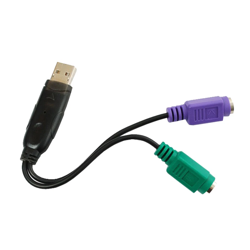 E28 USB Plug To 2x Ps/2 PS2 Socket Adapter Cable Converter for Mouse Keyboard - Image 3 of 4