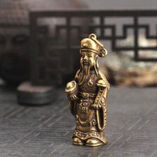 Chinese Old Antique Collectible Brass Mammon Pendant Key buckle statue