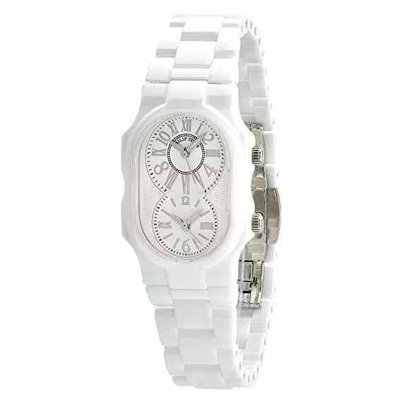 Philip Stein Ladies' Signature White Ceramic Dual Time Zone