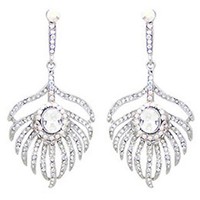 Butler And Wilson Crystal Peacock Feather Earrings Bw-e0093 Butler And Wilson Crystal Peacock Feather Earrings Bw-e0093