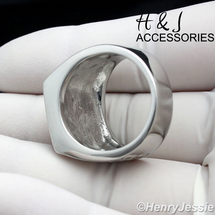 Anel masculino de aço inoxidável moda tom prata simulado rubi tamanho 8-13*AR81 - Imagem 3 de 3