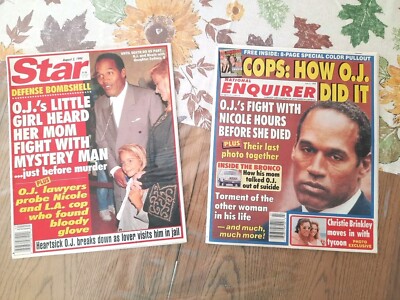 Historical O.J. Simpson Newspapers: Star 8/2/1994 & Nat'l Enquirer 7/5/1994