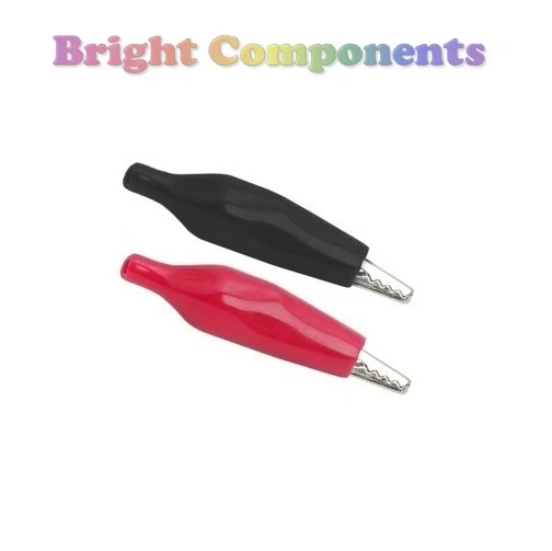 Pack of 10 Red / Black Crocodile Clip - UK Seller