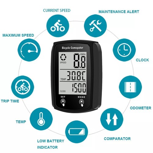 Mountain Bike Speed Computer Waterproof Bicycle Speedometer - Picture 14 of 16