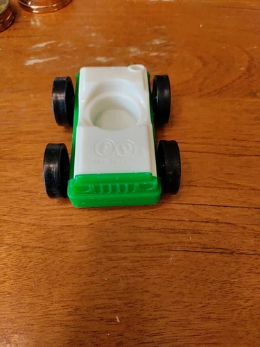 Vintage Fisher Price Little People Car Green Body White Top single seat car