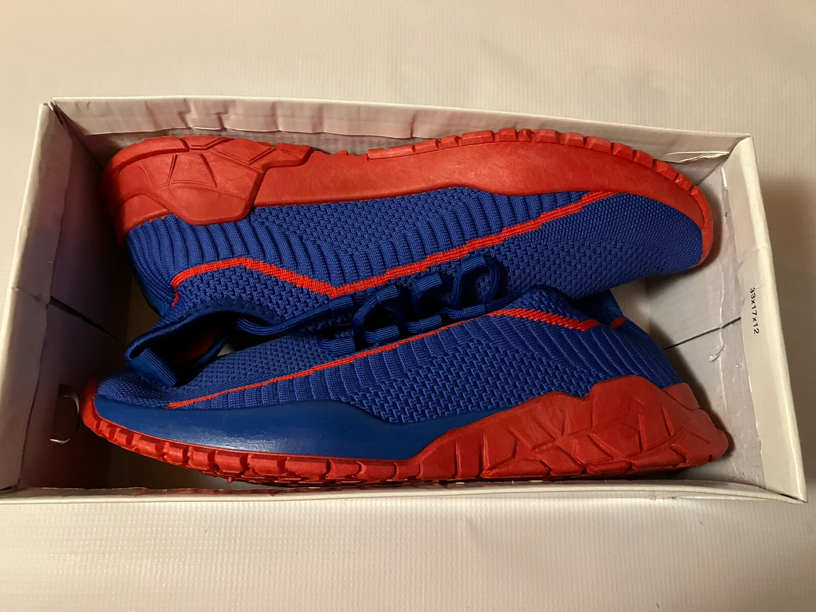 Scarpe da ginnastica da uomo blu rosse Pony PP 1 lavorate a maglia rocciosa taglia 12