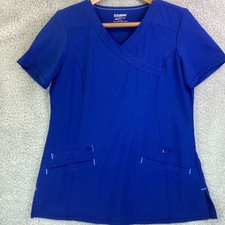 Scrubstar Performance Scrub Top Women  s Size XS Extra Small Blue Premium EUC
