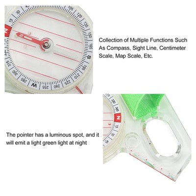 1x Orienteering Compass Clear Scale ABS Multifunction For Adventure Camping Use