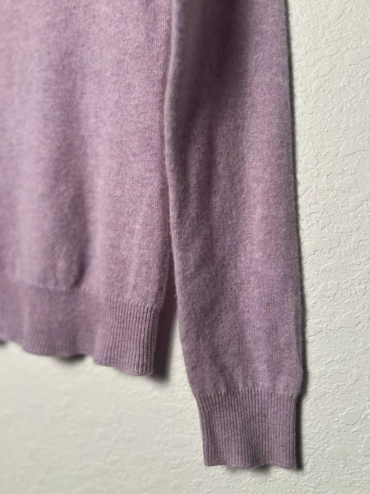 Tahari 100% 2 层羊绒圆领毛衣 Lalic 舒适学院风办公室波西米亚 — 第 3/4 张图片