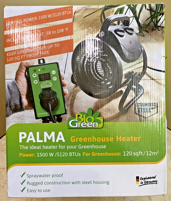 BioGreen Electric Greenhouse Heater & Fan with Digital Thermostat PALMA | 150...