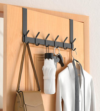 Over the Door Hooks Hanger Extended Arms Towel Rack Organizer Fits 1 3/8" Doors
