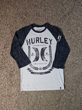 Hurley S 3/4 Raglan Sleeve Premium Fit BUCKLE shirt USA MADE