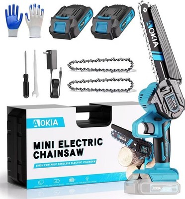 20V Cordless Mini 6 Inch Electric Handheld Portable Chainsaw 2x 1.5AH