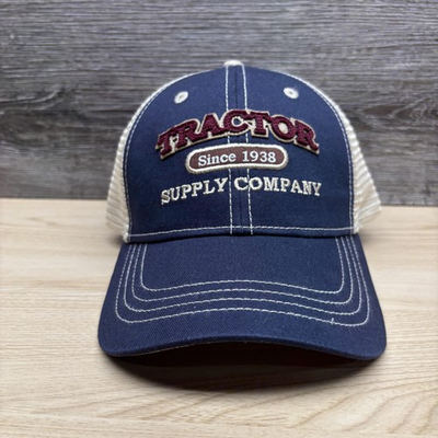 #ad Tractor Supply Company Hat Cap Strap Back Mens One Size Blue Trucker Western $18.85