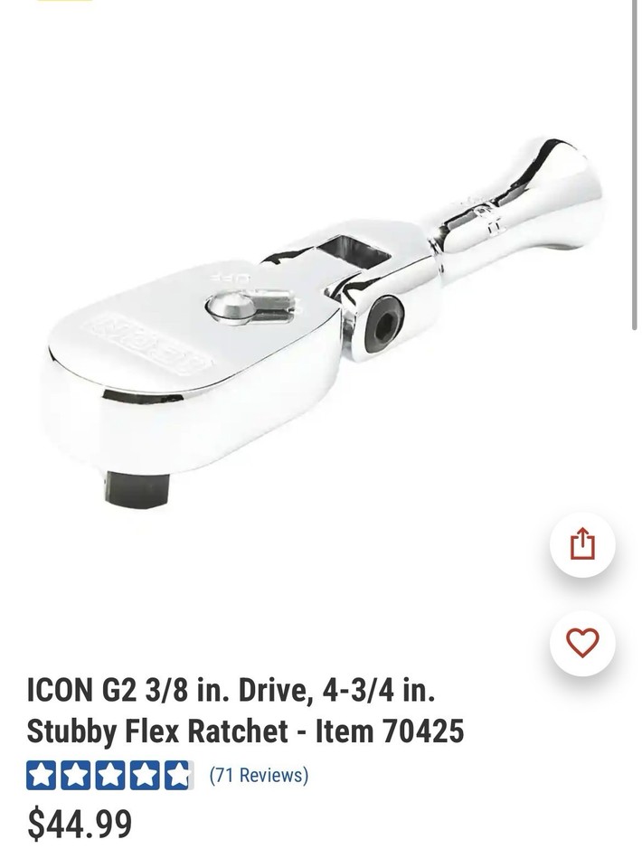 Icon Flexhead Stubby Ratchet 3/8in Drive | eBay Australia