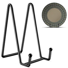 Kruodop 3 Pack 6 Inch Plate Stands for Display, Holder Display Black