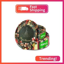 Aixuler Christmas Paper Plates, 40pcs Party Paper Plate Set Disposable Christma